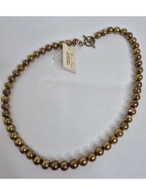 NEW Mia Fiore Sterling Silver 18kt Gold Plated  Beaded Necklace Made In Italy